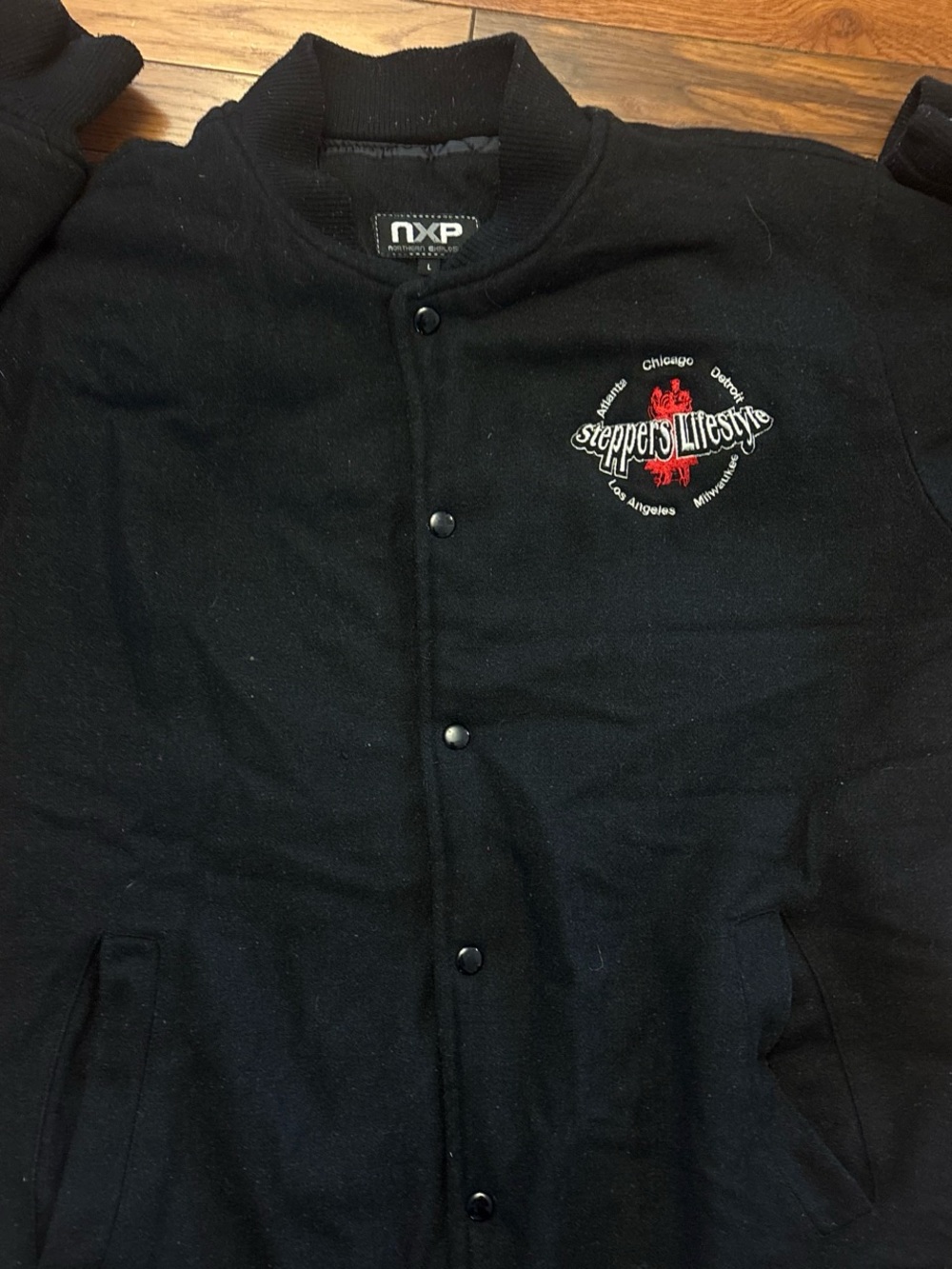 Steppers Lifestyle Black Varsity Bomber Jacket